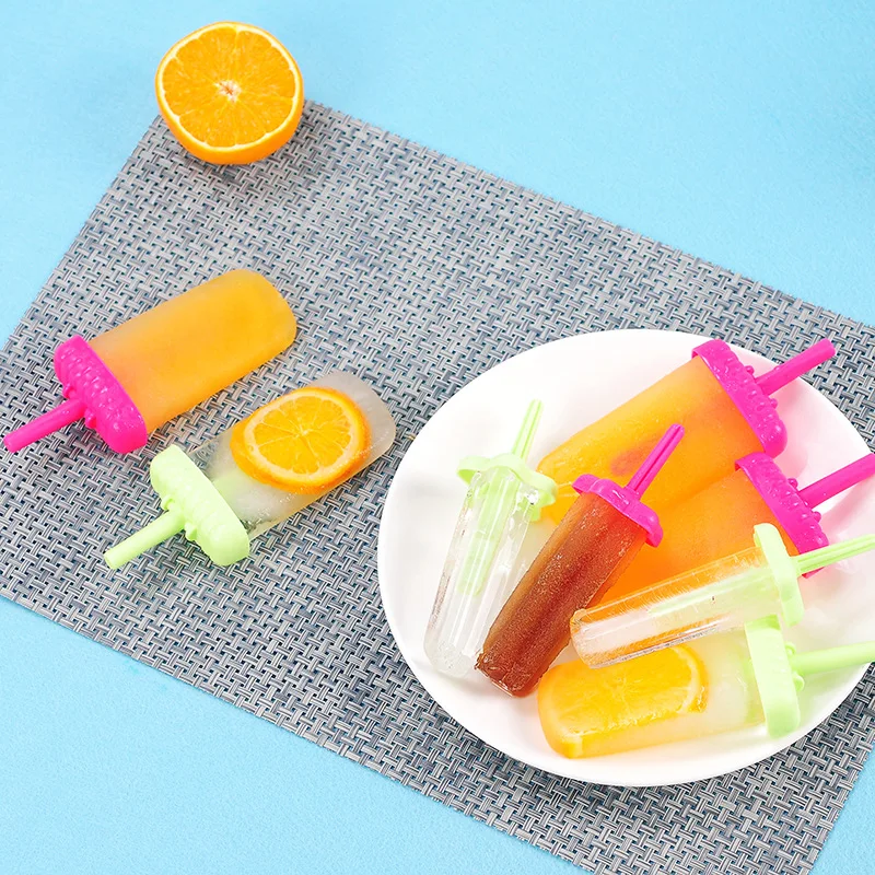 

6pcs/set DIY Ice Lolly Cream Molds Ice Tray Rectangle Shaped Ice Cream Pop Molds Tray Stick Ice Cream Makers Mould