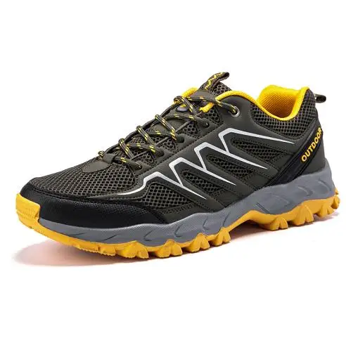 spring new men's outdoor hiking shoes wild non-slip shoes - Цвет: Зеленый