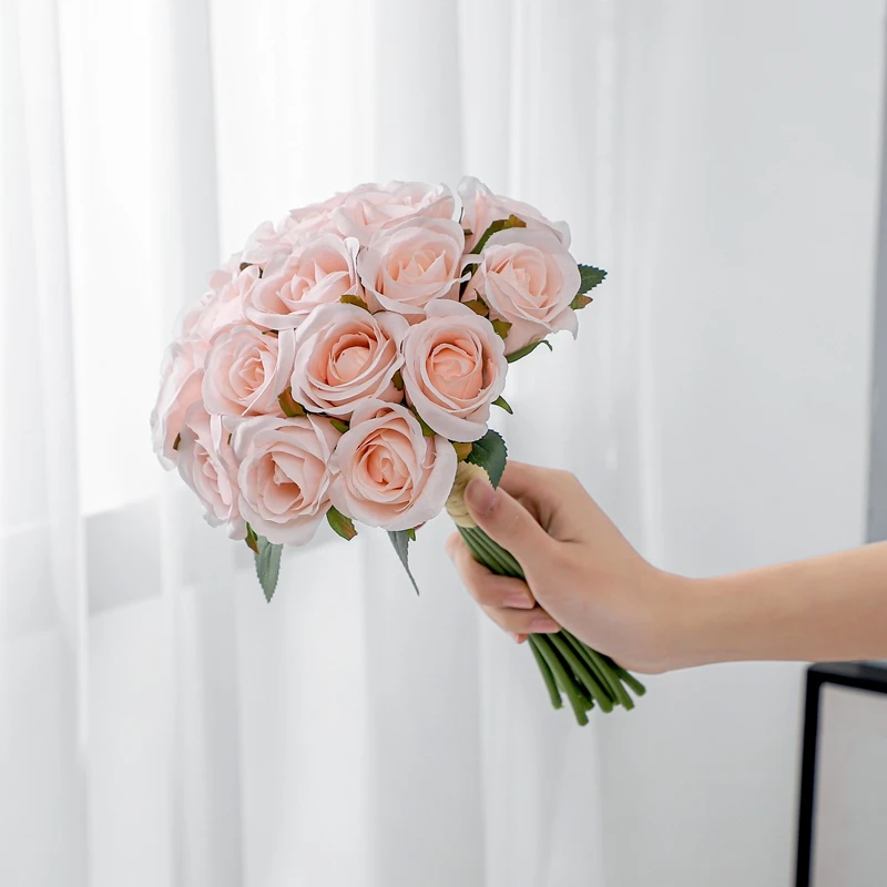 Artificial Succulent Rose Fake Silk Flower Bouquet Home Wedding Floral Decor Lot 