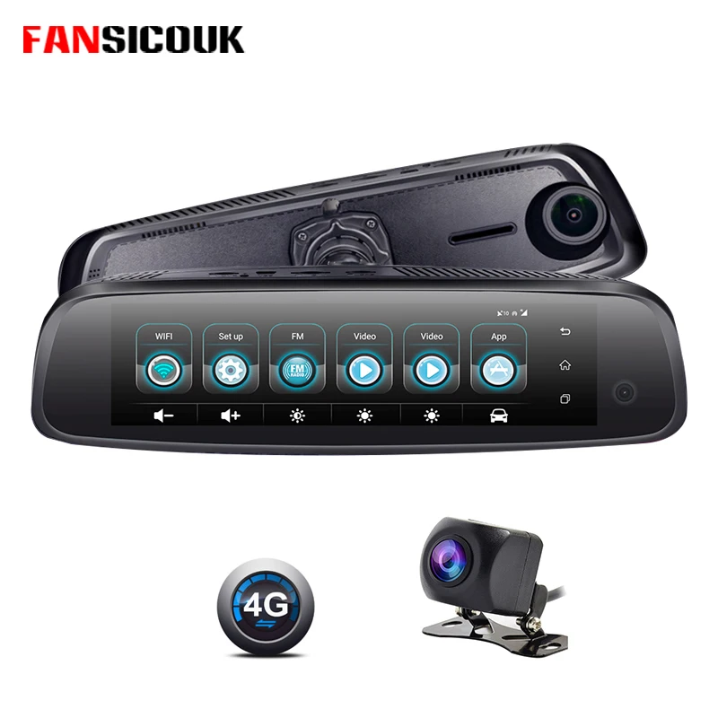  4G ADAS 3 Channel 4 Cores 2G RAM 32G ROM Android Car DVR Rearview Mirror GPS FHD 1080P Dash Camera 