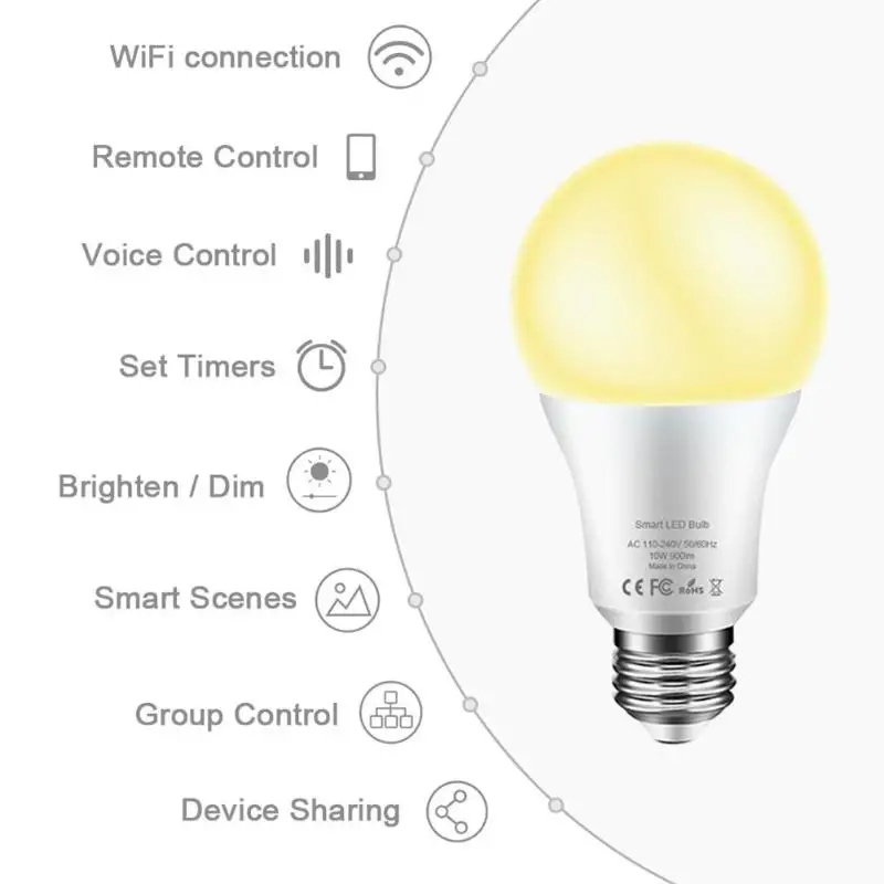 Tuya 10 Вт RGB светодиодный светильник умный Wi-Fi светильник для Google Alexa Голосовое управление Поддержка Amazon Alexa Google Assistant IFTTT