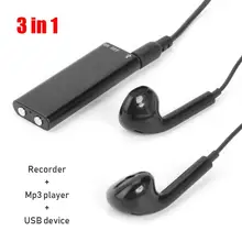 3 в 1 Мини цифровой Аудио Диктофон MP3 музыкальный плеер флеш-диск USB 2,0 длится около 8 часов MP3/WMA/WAV формат