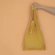 Сумка-тоут с откидывающимся по нише дизайном и вертикальными складками, сумка на одно плечо, портативная, без подкладки, сумка для покупок, женская модная сумка HERALD