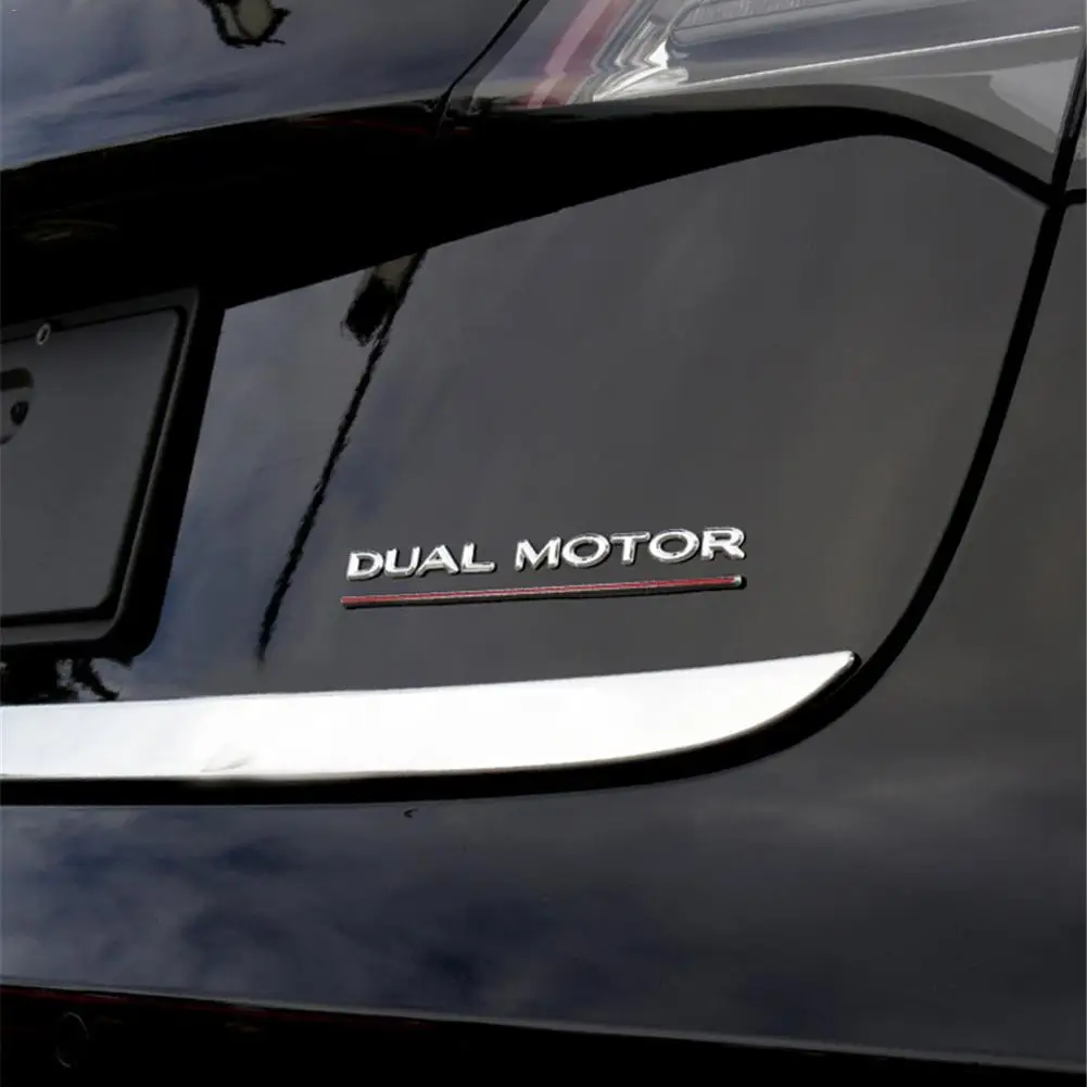 Для Tesla модель 3 двойной двигатель наклейки 3D Хром ABS Автомобильный задний багажник эмблема наклейка значок модификация стикер аксессуары для укладки