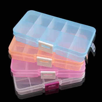 

10 Grid Plastic Detachable Storage Box Beads Ring Jewelry Accessories Collection Transparent Organizer