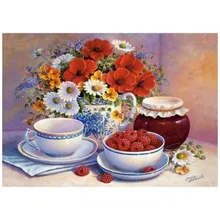 Алмазная вышивка Букет сирени Рыжий Кот 30х40см