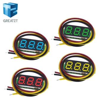 

GREATZT Three line precision DC digital voltmeter head LED digital voltmeter DC4.5V-30V 0.28 Inch Mini Digital Voltmeter 0-100V