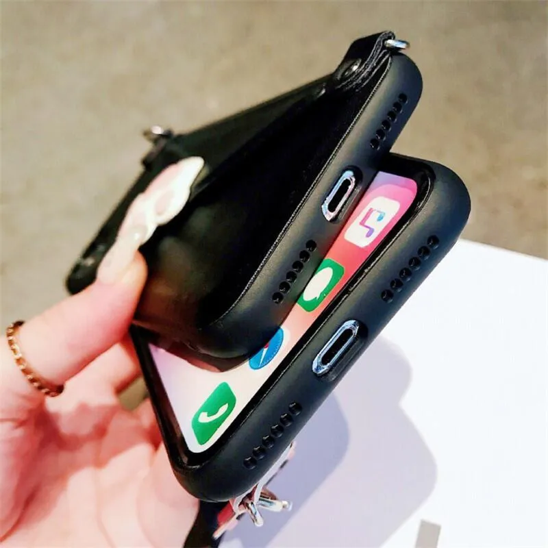 Модный ремешок через плечо кошелек чехол для телефона для iPhone 11 XS MAX XR X 7 8 6 6S Plus кожаный Слот для карт с плечевым ремнем