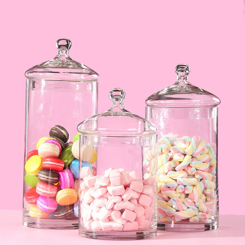 Transparent Glass Lid Glass Candy Jar Lid Storage Glass Candy Glass Jars Sugar Storage