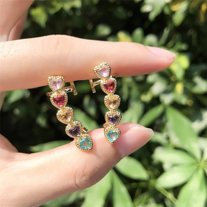 

White Black Gold Colorful AAA Cubic Zirconia Clip Earrings Fashion Jewelry Earring Female Wedding Party Gift For Women's jewelry