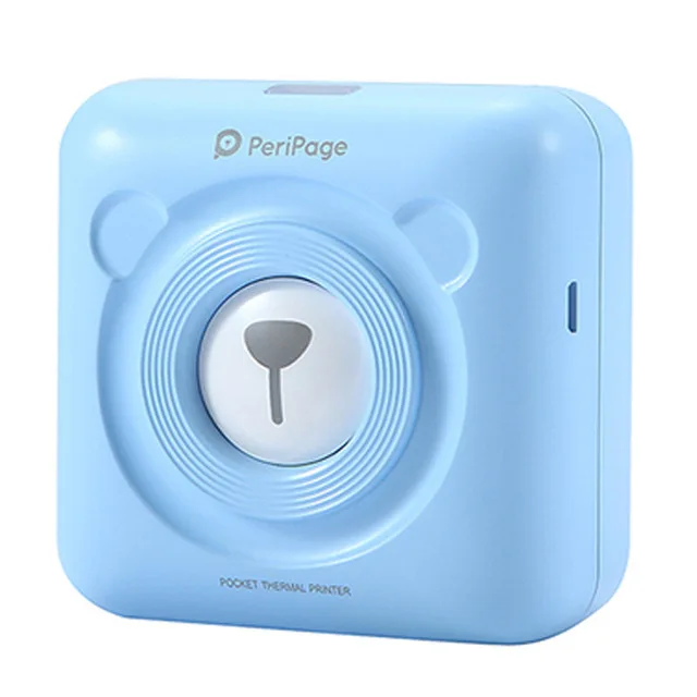 Blue one Мини портативный термальный Bluetooth принтер 58 мм Ручной Карманный фотопринтер для мобильного телефона Android iOS PeriPage Рождественский подарок - Цвет: Blue one
