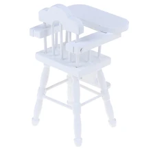

1/12 Scale Miniature Dollhouse Baby High Chair Model Buildinfg Kit White Color