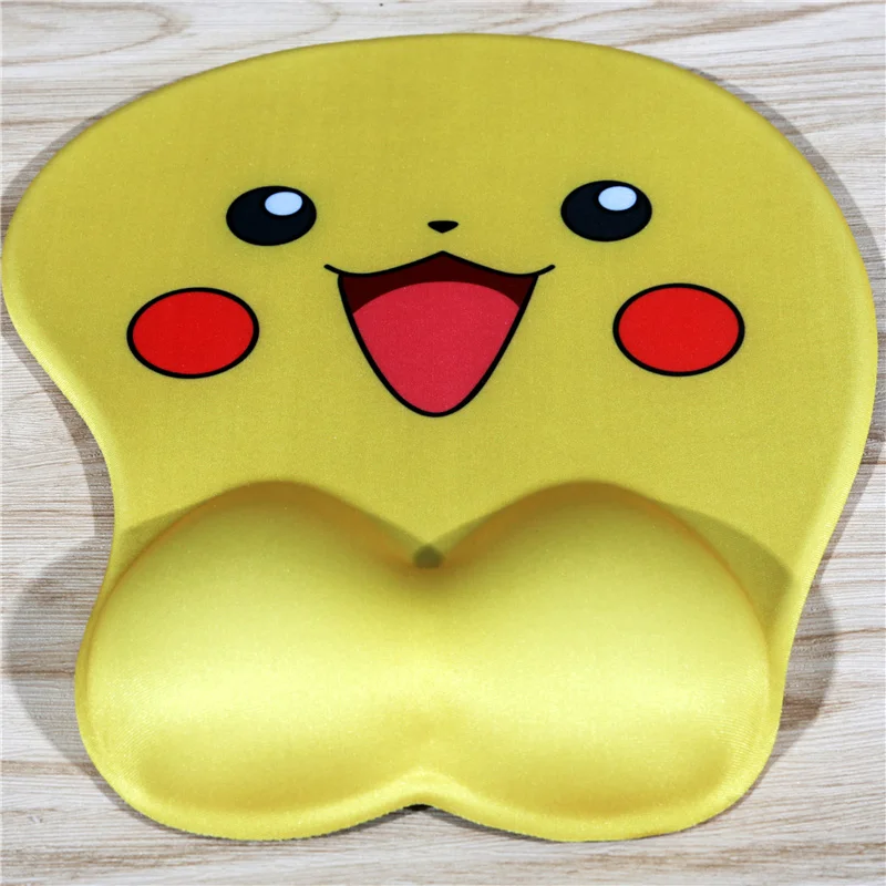 FFFAS 3D коврик для мыши для запястья эргономичный Oppai Pikachu Gamer коврик для мыши для ноутбука ПК удобный