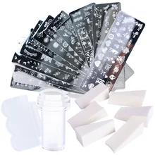 1 Набор ногтей штамп штамповки шаблон кружева цветок геометрии с желе Stamper Маникюр пластина с рисунками для дизайна трафарет JISTZH01-12-1(China)