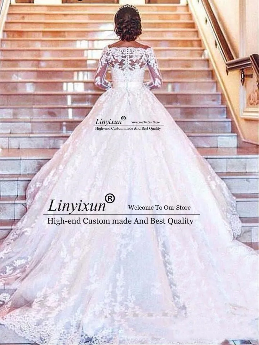 Vestidos De Novia/кружевные свадебные платья с длинными рукавами, Алибаба, старый по выбору пользователя, модный халат для невесты