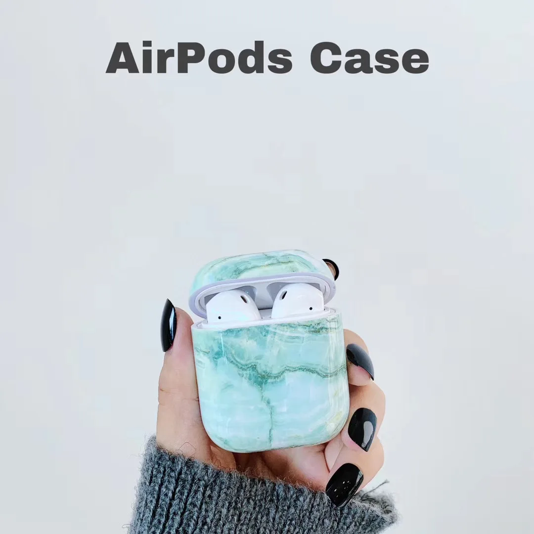 5 KJOEW Ins простой чехол с мраморными ушками для Airpods 1 2, Жесткий Чехол из поликарбоната, милый Жесткий Чехол для AirPods 1 2, защитный чехол - Цвет: 5