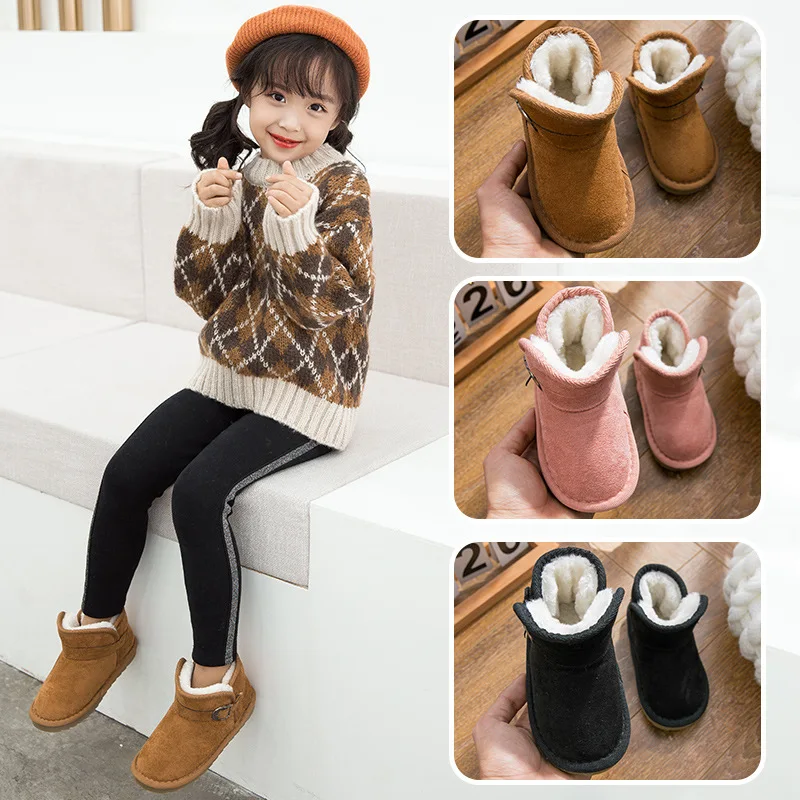 

CHILDREN'S Snow Boots Girls 2018 Winter New Style Cotton-padded Shoes with Velvet BOY'S Warm Boots Baby Short Boots Fashion