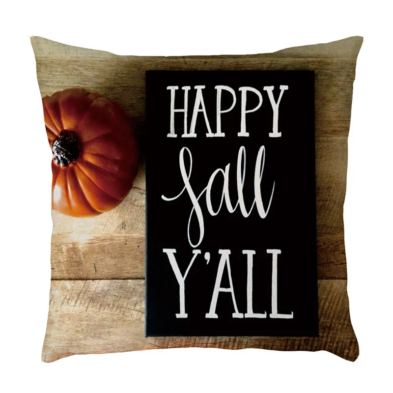 Happy Fall Y'all Набор наволочек 4 шт наволочка на подушку Чехол Подушка на стул Чехлы Poduszki 30AUG19