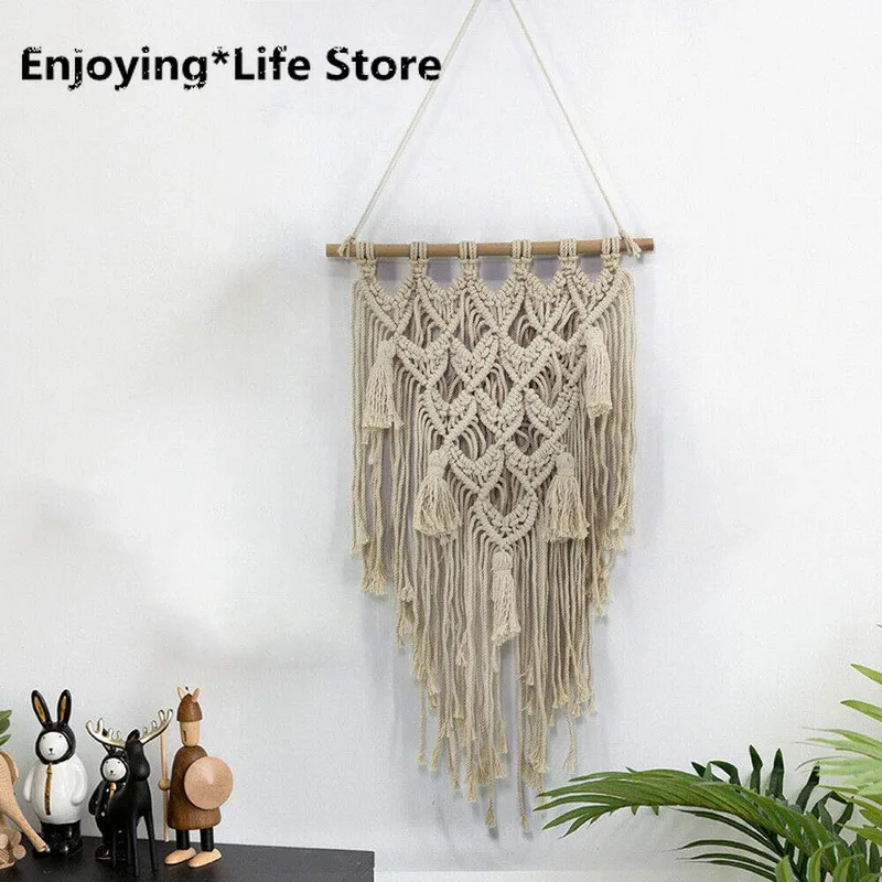 

New Boho Macrame Wall Hanging Woven Art Handmade Wall Tapestries Home Decoration for Living Room Bedroom