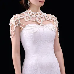Handmade Beading Pearl Bolero Wedding shawl Wedding Bolero Wedding Accessories Evening Dress Bolero Shawl