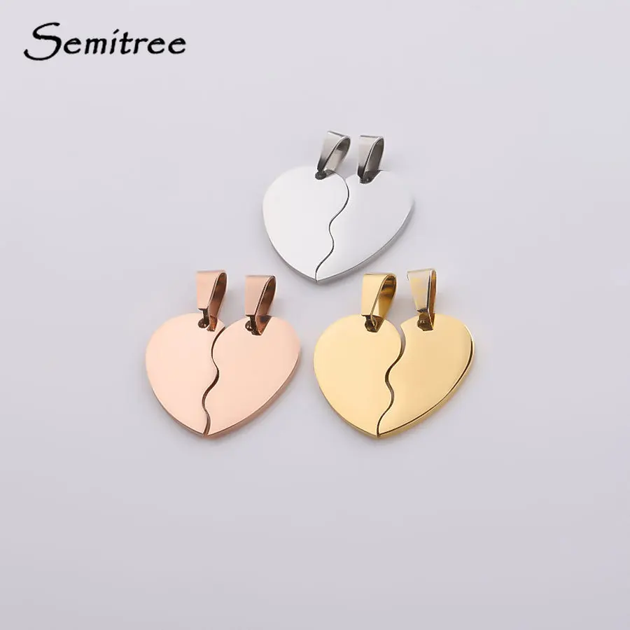 Semitree 2 шт./компл. модное ожерелье для пары кулон из нержавеющей стали разбитое
