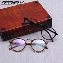 Seemfly женские цветочные Fnished близорукость очки металлические круглые очки для близоруких для дам короткие очки с градусом-1,0 до-4,0