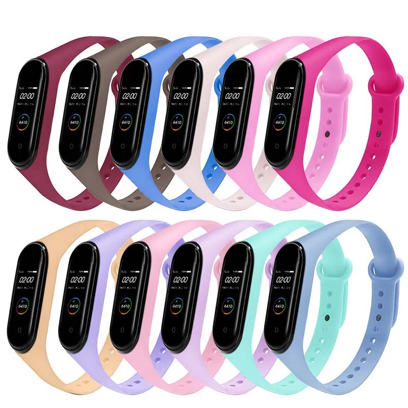 BX Comfortable Solid Colorful mi band 4 3 5 strap durable Convient miband straps smart werable accessories for | Электроника
