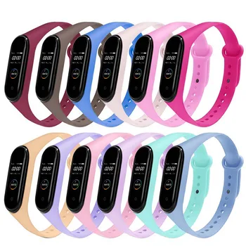

BX Comfortable Solid Colorful mi band 4 3 5 strap durable Convient miband 5 straps smart werable accessories strap for mi band 3