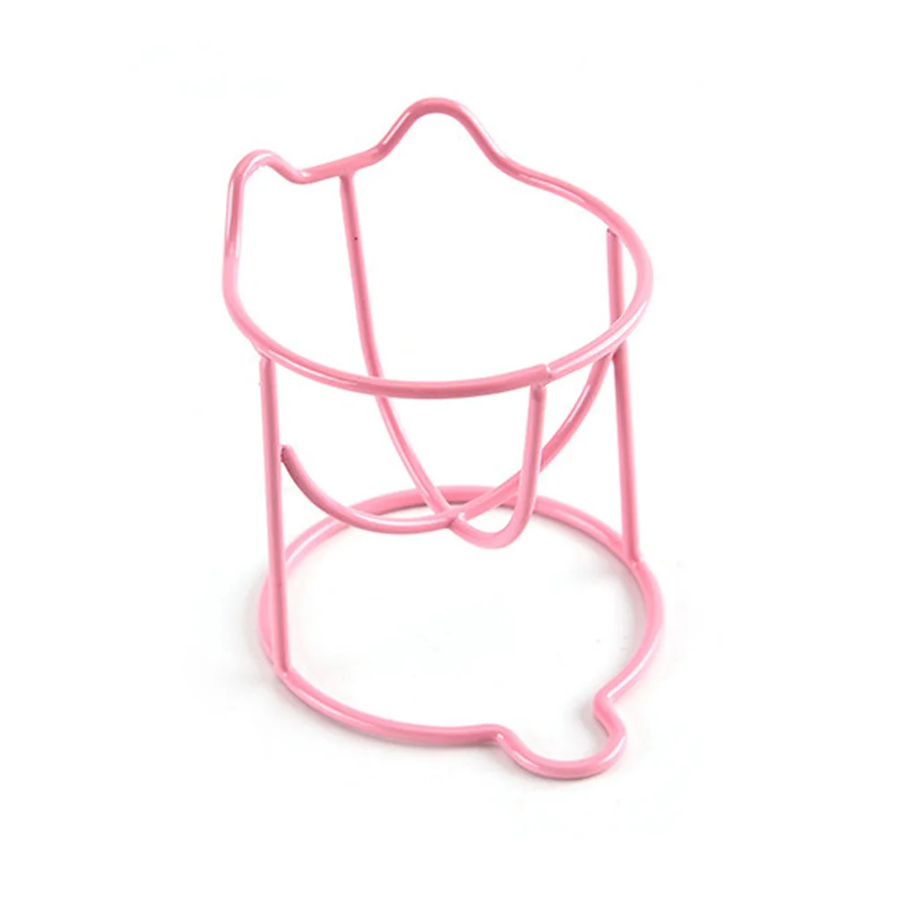 Для порошка держатель спонжа изысканный портативный из углеродистой стали Кошачий узор легкий легко чистить принадлежности для макияжа стеллаж