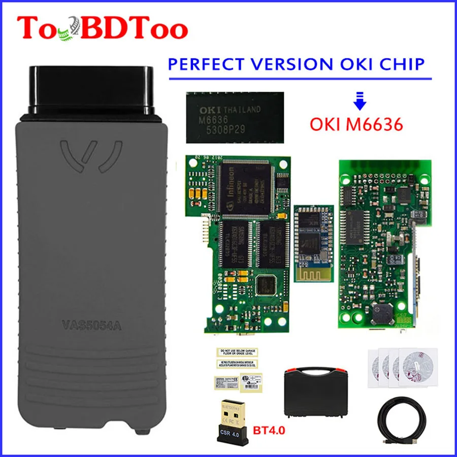 

Green PCB VAS5054 OKI Car Reader Support Multi-Language Bluetooth 4.0 VAS 5054 PCB Car Scanning Tool VAS 5054A Bluetooth Support