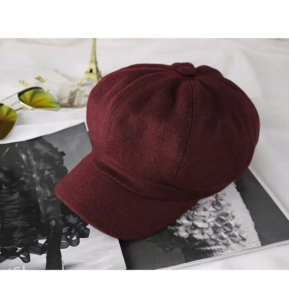 Шерстяной берет шляпа для мужчин и женщин Gorras Planas винтажная шапка Boinas зимняя уличная теплая Кепка