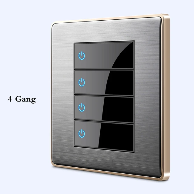 86 Type1 2 3 4Gang 1 2 Way Household Switch EU FR UK Socket wall Switch 86 Type1 2 3 4Gang 1 2 Way Household Switch EU FR UK Socket wall Switch with LED Stainless Steel Mirror Reset switches 86*86mm