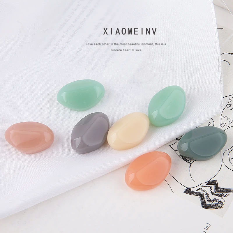

10pcs Japan and Korea Irregular Section Geometric Fashion Earrings Trend 2020 Solid Color Resin Patch Diy Jewelry Accessories