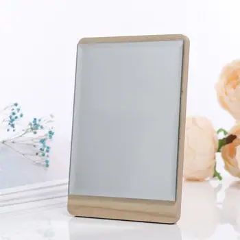

Wooden Makeup Mirror Folding Desktop Rectangle Mirror Makeup Vision Tools for Home