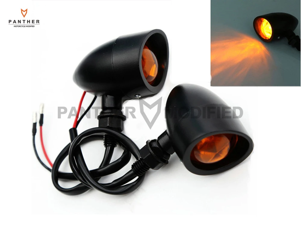 

Black Metal Motorcycle Bullet Turn Signal Light case for Harley Softail Sportster Chopper Bobber