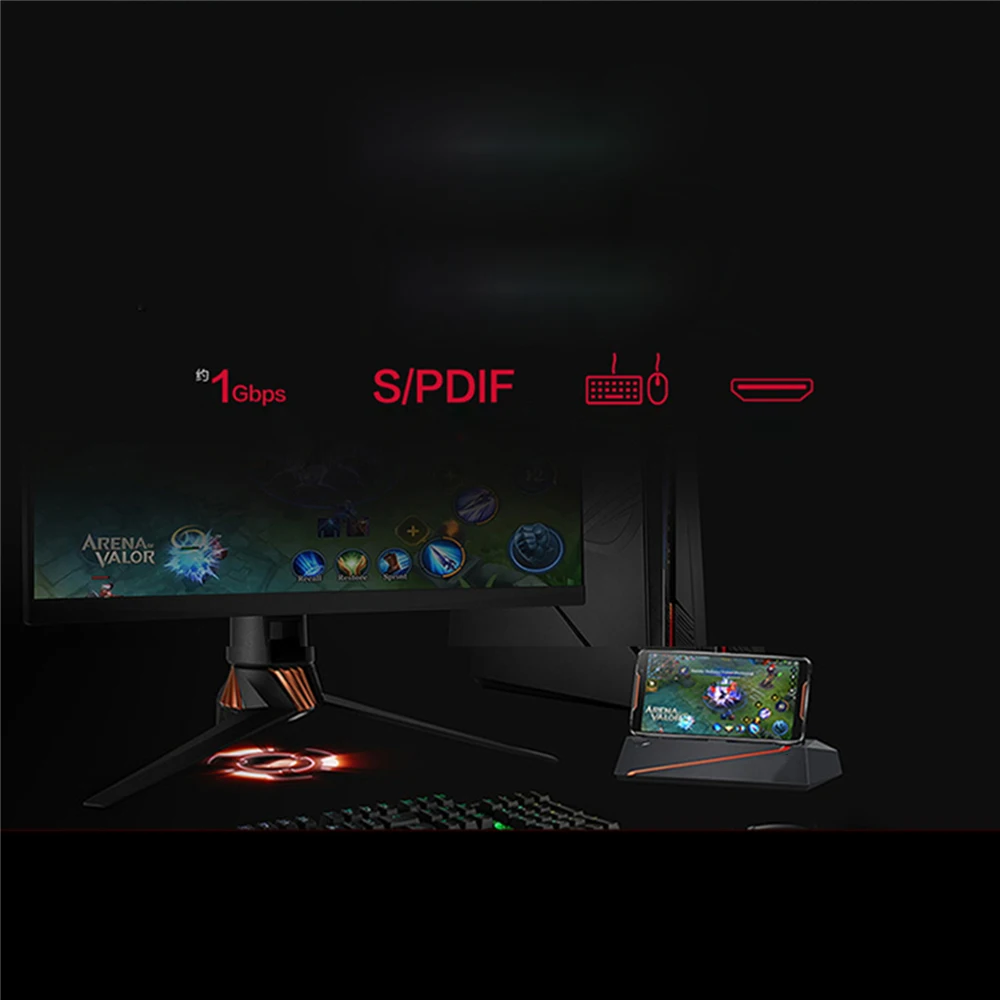  For ASUS ROG Phone 2 ZS660KL Game Phone Game Base Desk Support Holder Converter Adapter Support 4K 