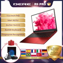 Ноутбук Dere R9 PRO, 15,6 дюйма, 8 ГБ, 256 ГБ, Распознавание отпечатков пальцев, клавиатура с подсветкой, 1920x1080 ноутбук, компьютер Intel Pentium