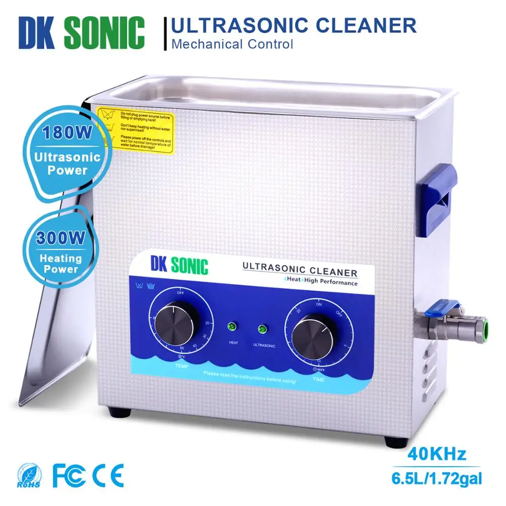 Коммерческий Ультра звуковой очиститель DK sonic 6L 180 Вт с нагревателем и корзиной
