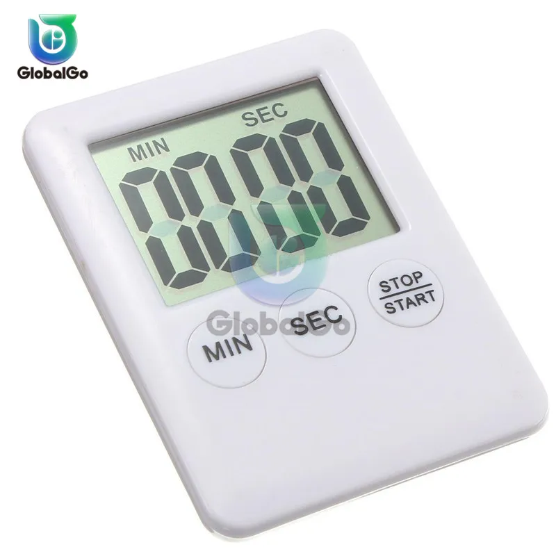 Super Thin LCD Digital Screen Kitchen Timer Square Cooking Count Up Countdown Alarm Sleep Stopwatch Clock Sport