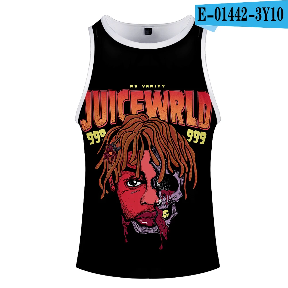 Майка с 3D-принтом Juice Wrld, модная баскетбольная хипстерская майка, удобная летняя майка с круглым вырезом без рукавов для мужчин/женщин - Цвет: Золотой