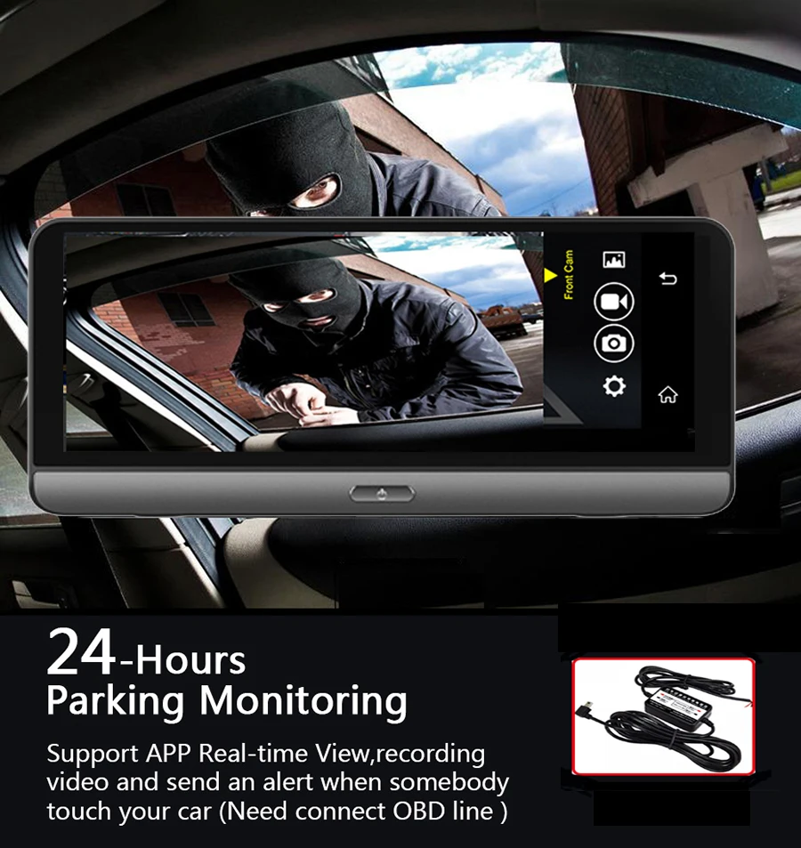 Автомобильный видеорегистратор Anfilite deivce 1080P HD с ночным видением 8 дюймов двумя