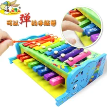 Orff инструменты многофункциональный-в-игрушке пианино деревянный ксилофон детские развивающие раннего ребенка музыкальная игрушка