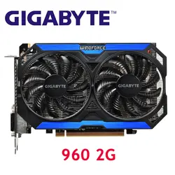 GIGABYTE оригинальный Geforce GTX 960 2 Гб видеокарты 128 бит GDDR5 видеокарта для nVIDIA карта GTX960 GM206 GV-N960OC-2GD Hdmi используется