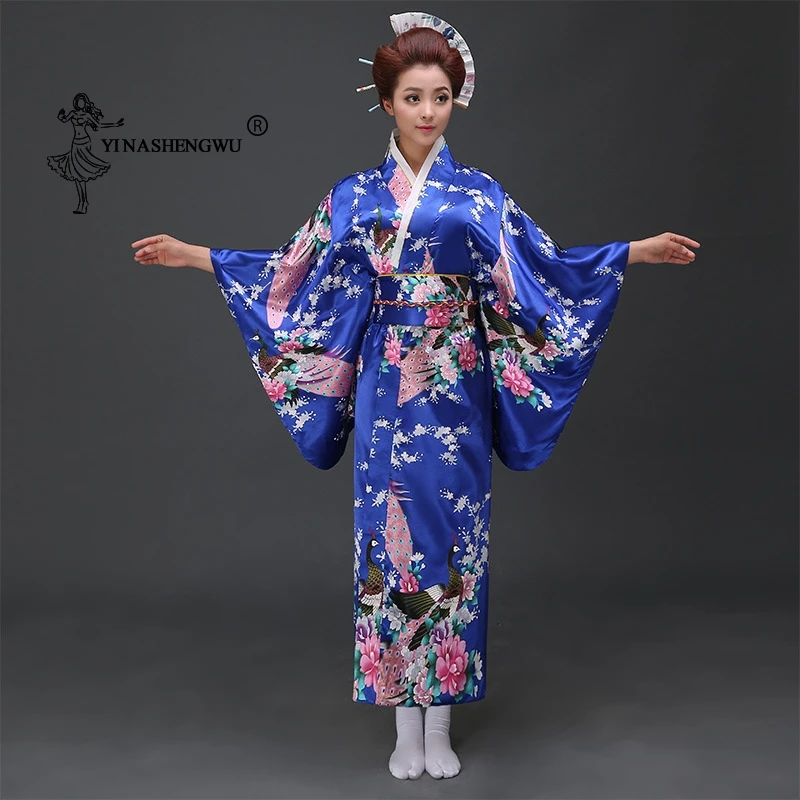 Kimono Dress Japanese Kimono Traditional Print Yukata Women Japan National Style Coat Kimono Cosplay Costume Sexy Asian Clothing