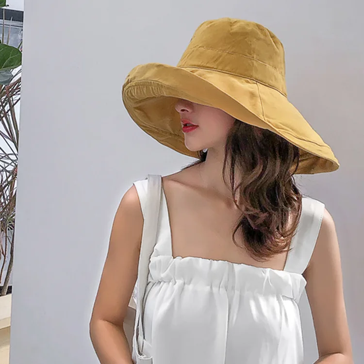 

Bucket Hat Female Summer Korean-style Versatile Topee Japanese-style Face Covering Sun Protection Hat Casual Sun Hat Outing-Styl
