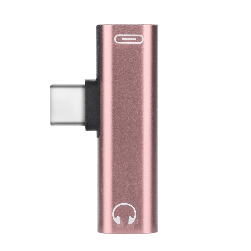 Type C To Type-C 3.5mm Dual Headphone Jack Aux Splitter Audio Converter Adapter For Xiaomi Samsung Huawei HTC USB C Charging