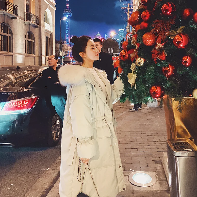 

2019 New Style Winter Korean-style Loose-Fit Oversize Bread Cotton Coat Student Mid-length Large Fur Collar Cotton-padded Clothe