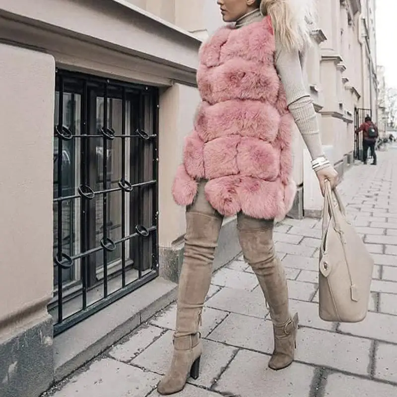 Женский модный жилет из искусственного меха