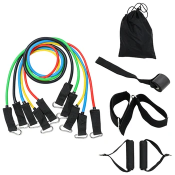 

11Pcs Resistance Bands Set Yoga Exercise Fitness Band Rubber Loop Tube Bands Gym Pilates Home Body Training Workout Supplies
