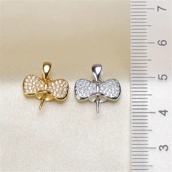 

Retro Style Metal 925 Sterling Silver Plating Karat Gold Tone Bail Connector Pearl Bead Caps Diy Pearl Jewelry Accessories